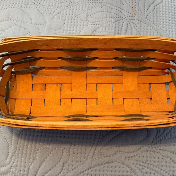 Longaberger Basket with Orange and Green Weave - Picture 1 of 6